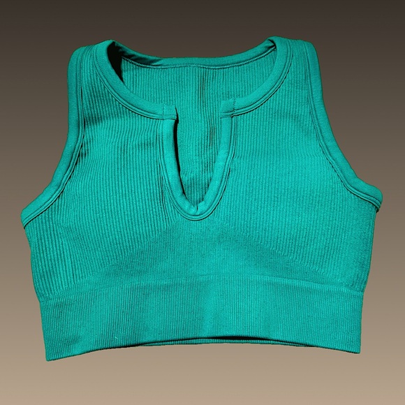 *NWT* 2pc Green Ribbed Yoga Workout Set-Sm - Picture 3 of 6